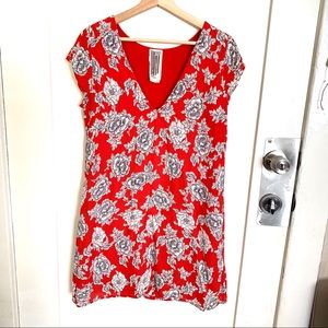 Free People red floral dress, above the knee